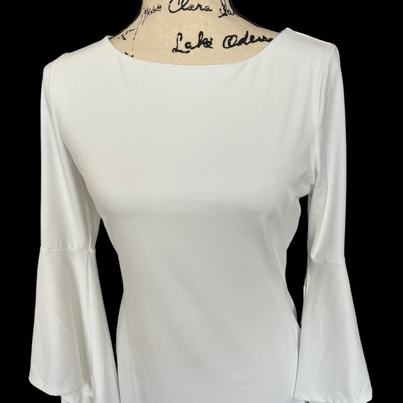 Susana monaco Bell sleeve mini dress ladies size large sugar white - Picture 3 of 7